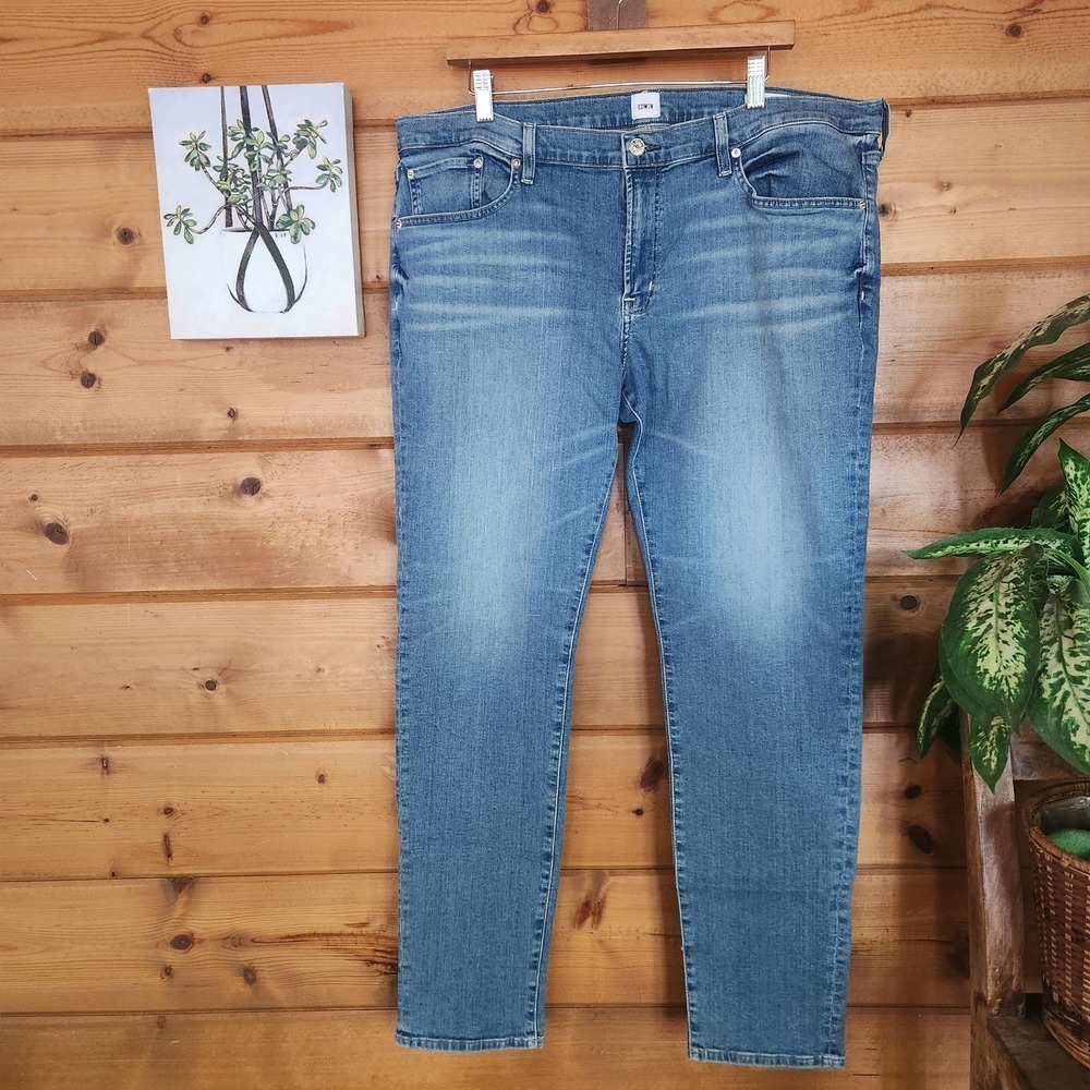 EDWIN Lian Skinny Slim Jeans In Breaker Whisker Stone Wash Denim Embroider Sz 38